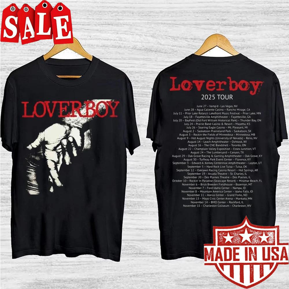 Новая черная футболка LOVERBOY Tour TY1093 Унисекс