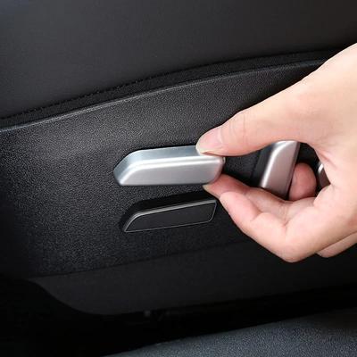 AMM1 Для Model 3 Y 2017-2024 ABS Серебристая Накладка-стикер на кнопку регулировки сиденья автомобиля Аксессуары для интерьера автомобиля