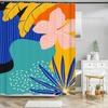 Абстрактное искусство занавеска для душа мультфильм зеленые листья растений 3D принт забавный узор экран для ванной водонепроницаемый полиэстер экран декор