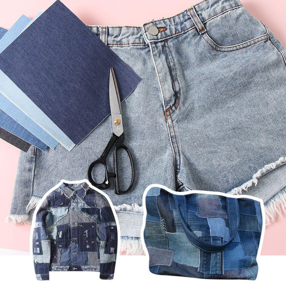 Самоклеящиеся джинсовые украшения, утюг на заплатке, наклейки на одежду, ремонтные заплатки для джинсов, джинсовые заплатки