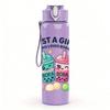 1PC Girl Loves Drinks Text Print 750ml Color Plastic Sports Water Bottle Leakproof Flip Straw Lid Suitable for Sports Office Home Use