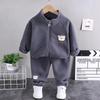 New Winter Girls Plush Set for Boys Casual Sports Two-piece Set for Baby Toddler Outdoor Clothing Sets