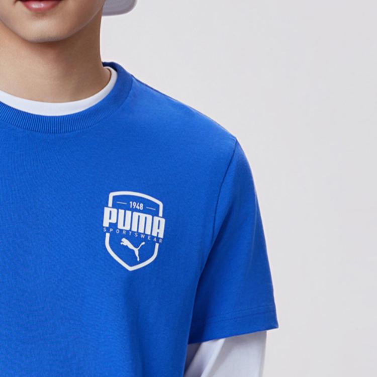 Puma Чистая винтажная бордовая спортивная футболка с круглым вырезом, унисекс, топ 696671-92