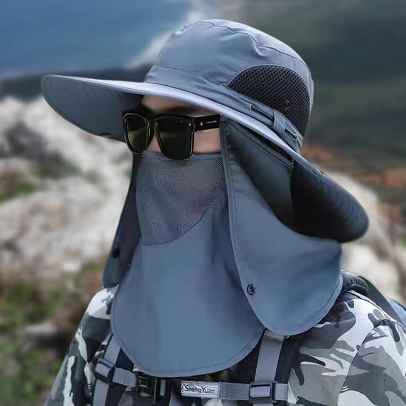 Рыболовная шляпа Солнцезащитная Большие Карнизы Маска для альпинизма и рыбалки Дышащая