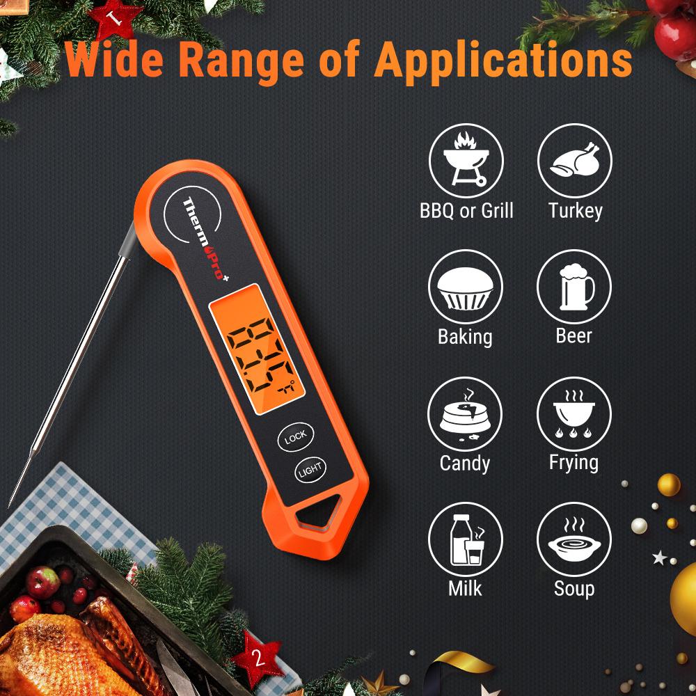 TP19H Fast Reading Waterproof Meat Thermometer Digital BBQ Thermometer with Backlight