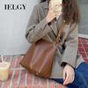 IELGY Retro Atmospheric Bucket Bag, Versatile Niche Design Shoulder Messenger Bag