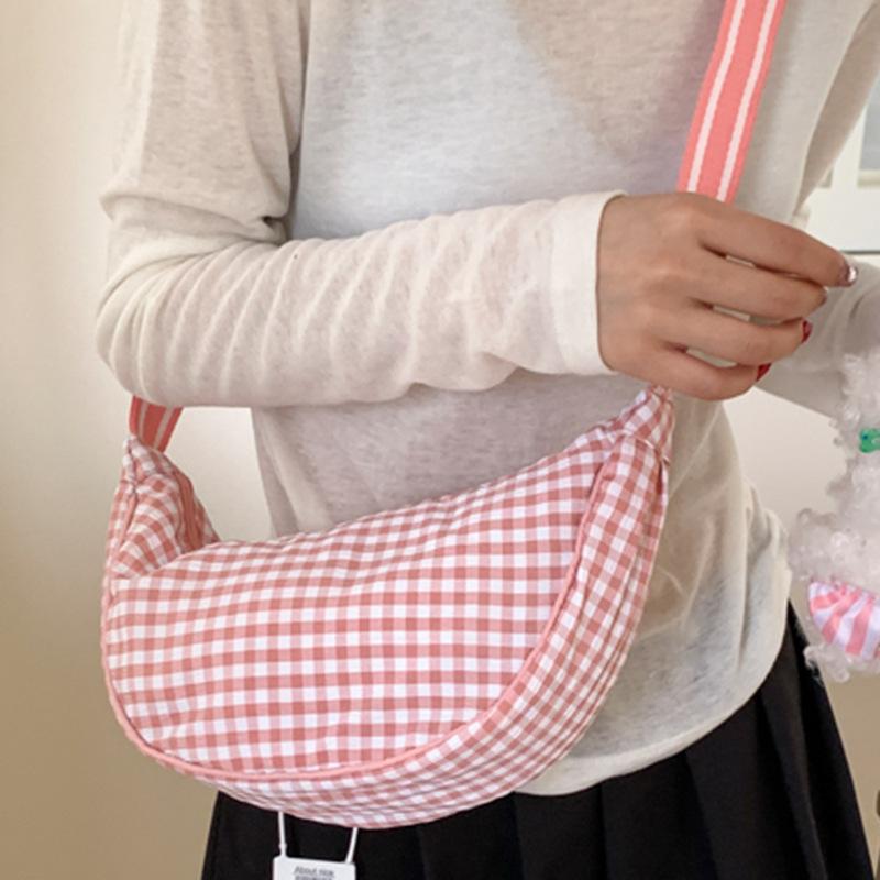 Niche design dumpling bag new fashion messenger bag 2025 foreign style plaid personalized armpit bag casual shoulder bag
