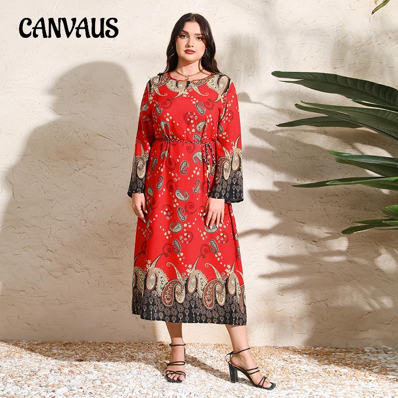 Весенне-осеннее женское платье, платья больших размеров с длинными рукавами, винтажные длинные платья