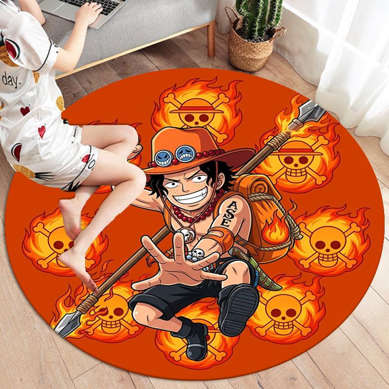 One Piece Poster Round Area Rug Carpet Rug For Living Room Bedroom Sofa Playroom Decor Nonslip Floor Mat
