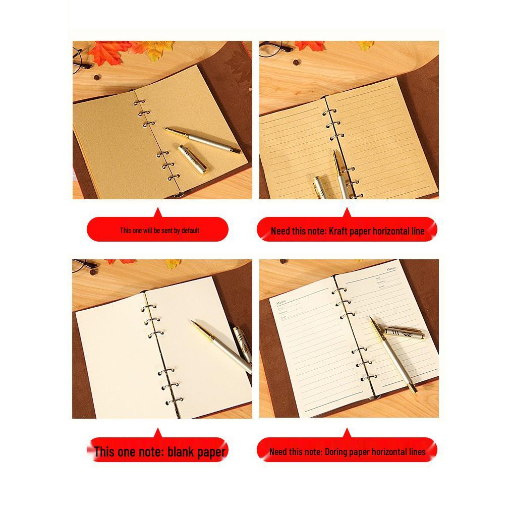 Портативный дорожный дневник из крафт-бумаги: Дневник-блокнот DIY на кольцах