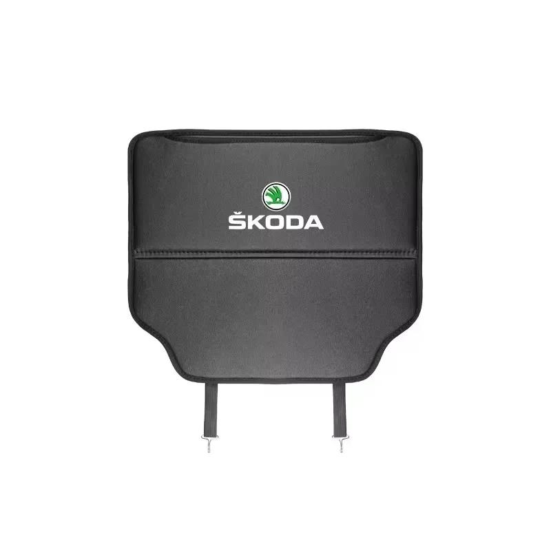 BATI3 Car Seat Anti-Kick Pad Back Anti-Dirt Protector Cover For Skoda Kodiaq Kamiq Karoq Fabia Yeti Octavia Rapid Scala Enyaq Superb
