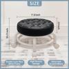 360 Rotating Low Stool with Wheels PU Leather Low Stool Home Pulley Low Stool Sofa Stool Small Chair for Nail Salon Pedicure SPA