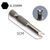 1PACK/5Pcs Special-shaped Screwdriver Set 50mm U-shaped Y-Type Triangle Inner Cross Three Points Screwdriver Bit Tool