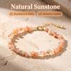 Dainty Natural Stone Chip Beaded Bracelet Minimalist Healing Crystal Adjustable Butterfly Design Anniversary Gift for Women