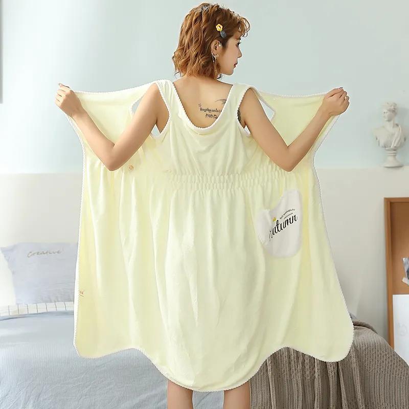 Женский мягкий микрофибровый халат - Впитывающий и приятный к коже для дома, ванной комнаты и сауны