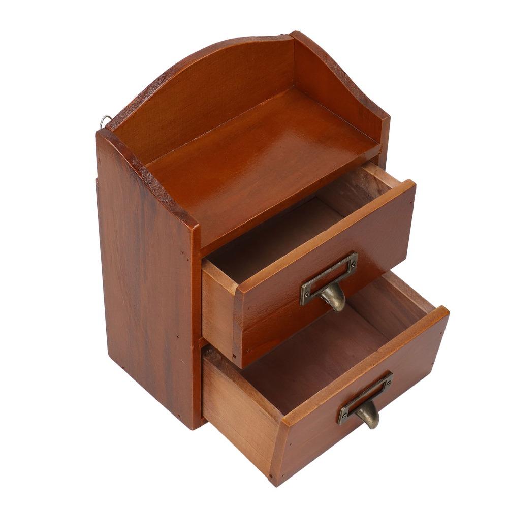 3pcs With Drawers Wooden Storage Box Multi Layer Storage Cabinet Desktop Storage Box For Office