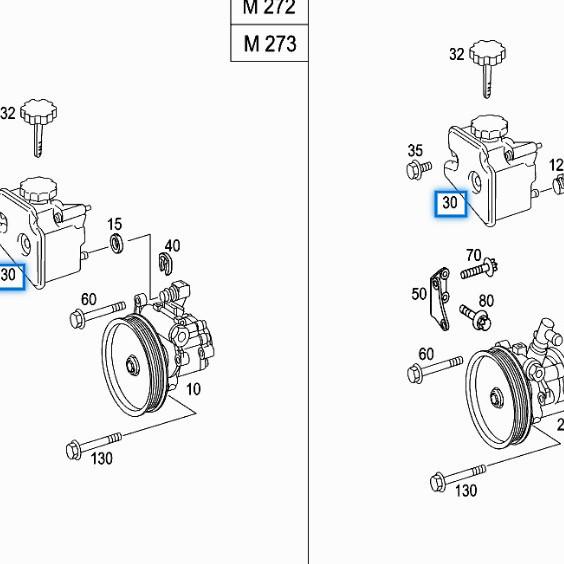 Benz E-Class W211 Power Steering Pump Oil Reservoir
