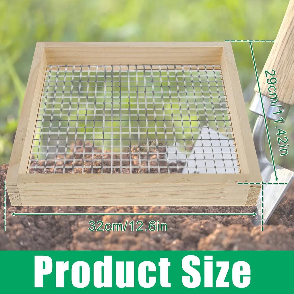 Soil Sifter, Multifunctional Hand Held Garden Dirt Sifter, with Sifting Screen, Ergonomic Compost Sifter Strainer for Garden