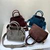 New Retro Suede Frosted Cowhide Tote Bag One Shoulder Fashionable And Versatile Commuting Large Capacity Leather Handbag