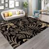 Vintage Botanical Carpet Rug Home Decoration Retro Floral Plants Floor Mat Living Room Hallway Bedroom Black Grey Green