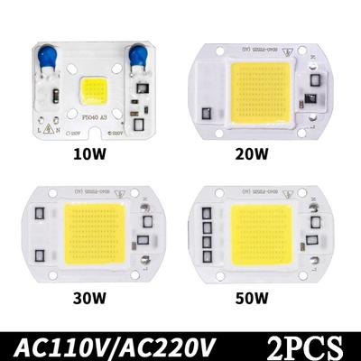 2xCOB Светодиодный чип Лампа Умный драйвер IC DIY Прожектор Рассеиватель Энергосберегающий Наружный 10 Вт 20 Вт 30 Вт 50 Вт Высокой мощности 110 В 220 В 12 В