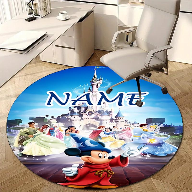 Personalized M-Mickey Round Chair Office Rug - Perfect for Mat, Office Chair & More - Ideal Gift for Birthdays and Holidays