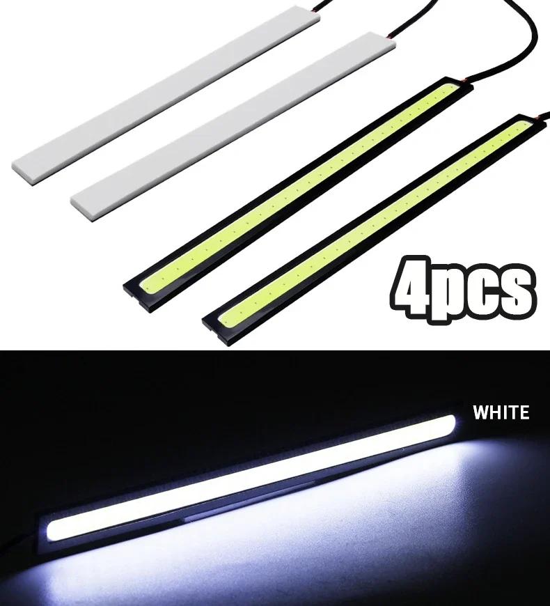 2/4 шт ультратонкие яркие светодиодные автомобильные дневные ходовые огни COB SuperBright с низким потреблением энергии автомобильные противотуманные фары DRL 12 В DRL лампы