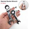 1Pcs New 6-19mm Ratchet Socket Spanner Reversible Combination Short Handle Stubby Single Wrench 72 Teeth Steel Nut Repair Tool