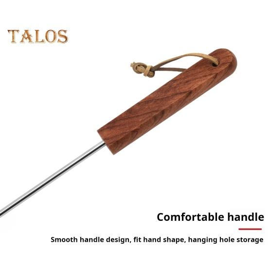 Крючок для гриля для стейков и барбекю, лопатка для мяса с деревянной ручкой, нержавеющая сталь, для гриля овощей, портативный кухонный инструмент