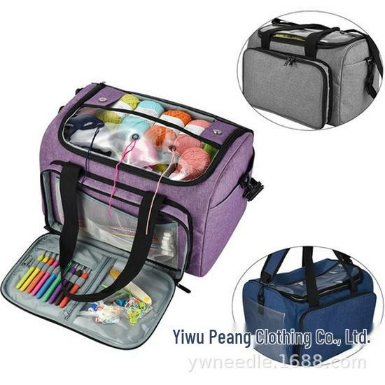 Однотонная сумка-ведро для хранения пряжи для вязания спицами и крючком - Круглая сумка для хранения шерсти