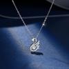 Lucky Swan Jumping Agile Necklace Ins Light Luxury Niche Design Sense Collarbone Chain To Send Girlfriend Valentine's Day Gift