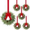 Christmas Kitchen Cabinet Wreaths With Plaid Bow Ribbon Hanging Cabinet Doors Wreaths Decorative For Kitchen Window Outdoor Indoor Holiday Decor
