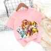 Children Short Sleeve Tshirt Cartoon Chase Skye Print Pullover Boys Girls Summer Breathable Casual Cotton Tops Gifts