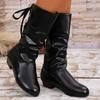 Fashion Women Middle Calf Boots Winter Low Heel Plus Size Comfortable Shoes Women Fashion Outdoor Elegant Boots Women Botas De Mujer