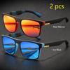 2 предмета модные винтажные квадратные спортивные солнцезащитные очки для мужчин и женщин для вождения и рыбалки брендовые дизайнерские солнцезащитные очки ретро мужские очки UV400