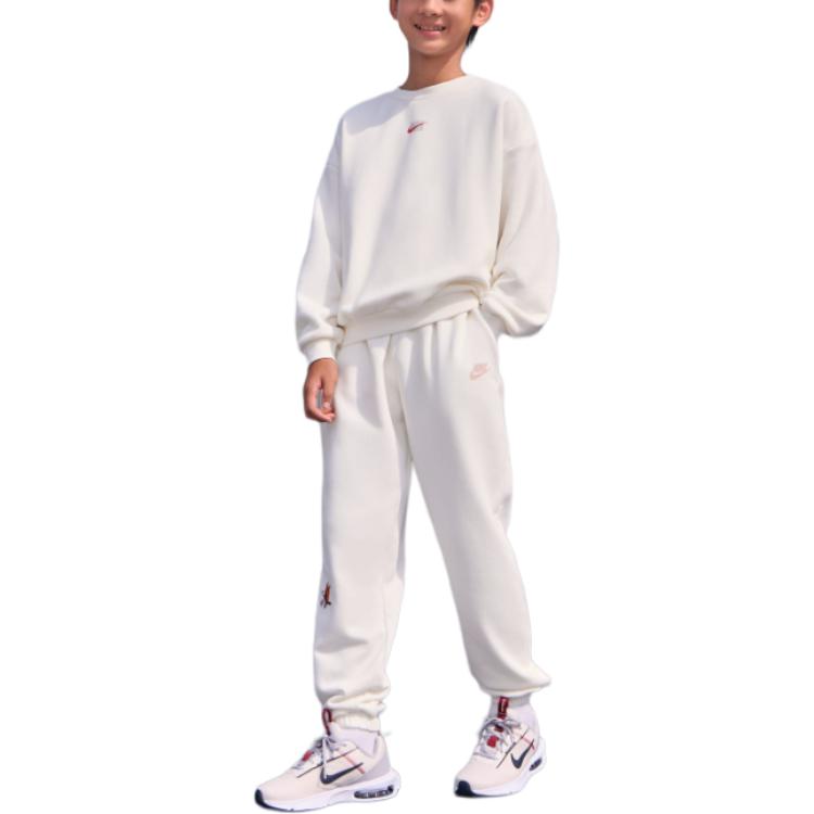 Nike Спортивные штаны джоггеры Club Fleece свободного кроя для детей, низ, парусиново-белый, HQ4880133