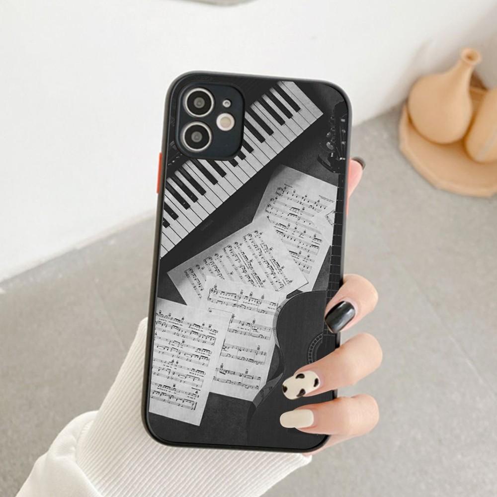 Чехол для телефона Музыкальный инструмент Гитара Пианино Для IPhone 14 11 12 13 Mini Pro Max 8 7 Plus X XR XS MAX Полупрозрачный Матовый Чехол