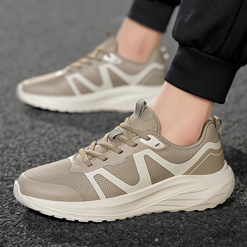 Men’s Sports Shoes Running Sneakers Students Over Sized Jogging Shoes Lightweight Khaki Walking Shoes
