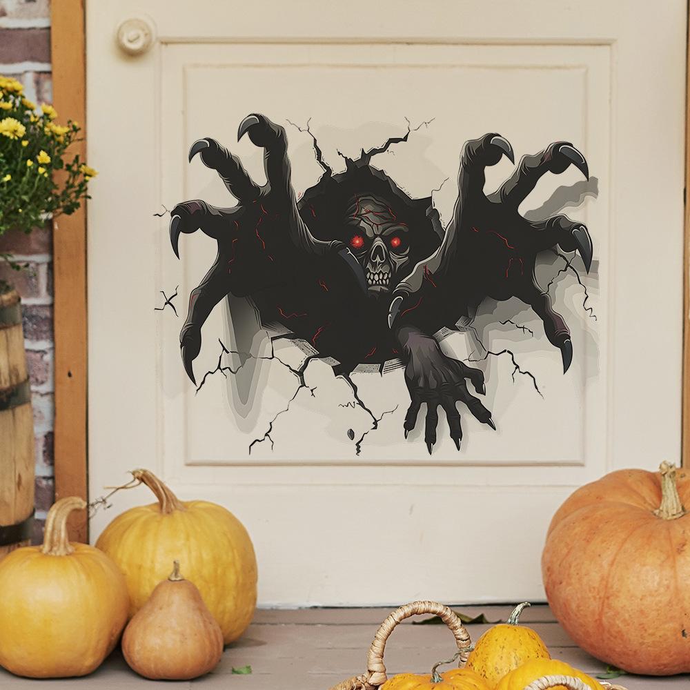 Хэллоуин ужас сломанная стена череп праздничное украшение спальня гостиная украшения настенные наклейки