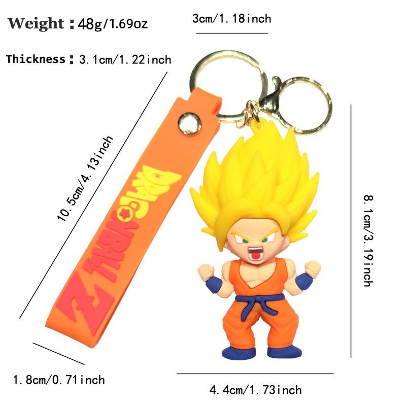 Брелок-брелок 3D-фигурка Гоку из Dragon Ball Z - Аниме-подвеска для сумки и брелок, Идеальный подарок для фанатов и детей