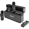 BOYA BY-V4U Wireless Lavalier Microphone for iPhone 15/16 Series and Android Smartphones with Charging Case, 18-Hour Battery Life, 4-Channel Omnidirec