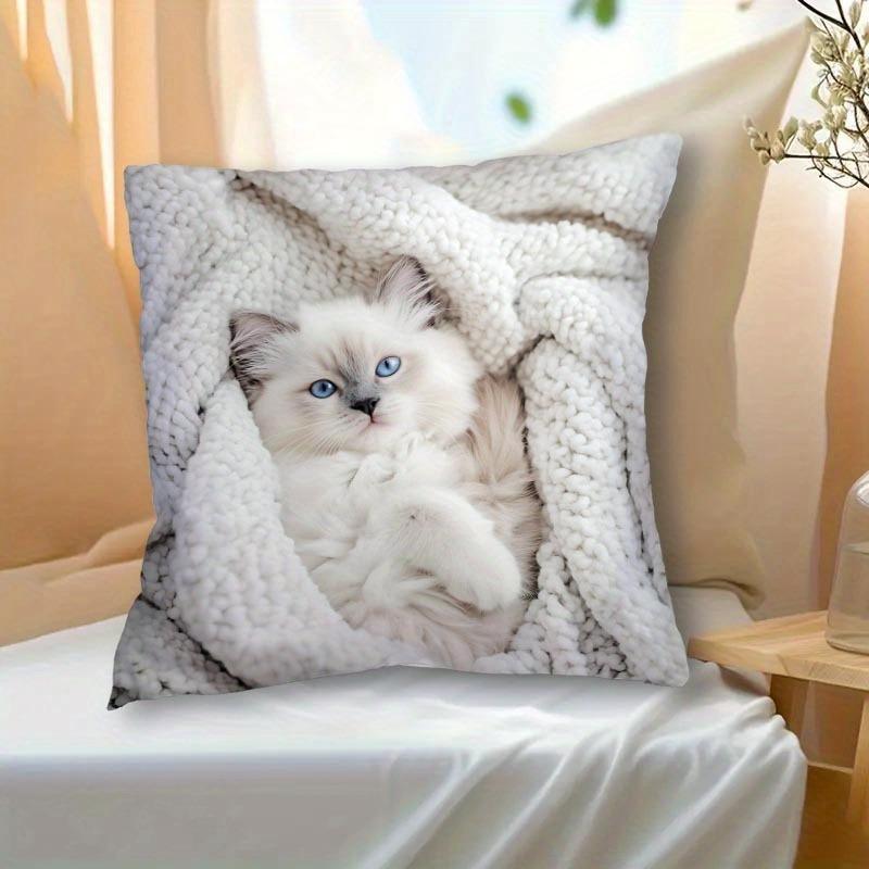 1 шт., стильная наволочка из короткого плюша