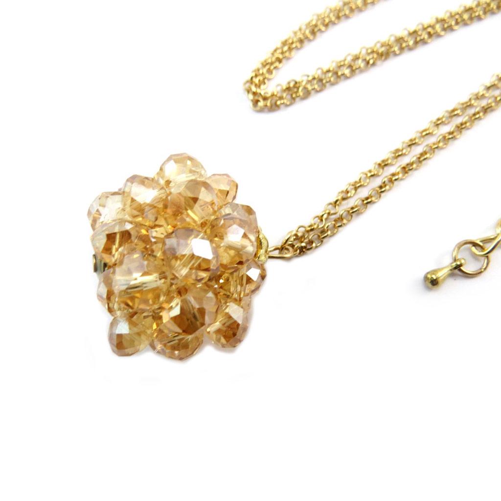 Les Trésors De Lily [P3592] - Golden Amber 'Sissi' Long Necklace (crystal)