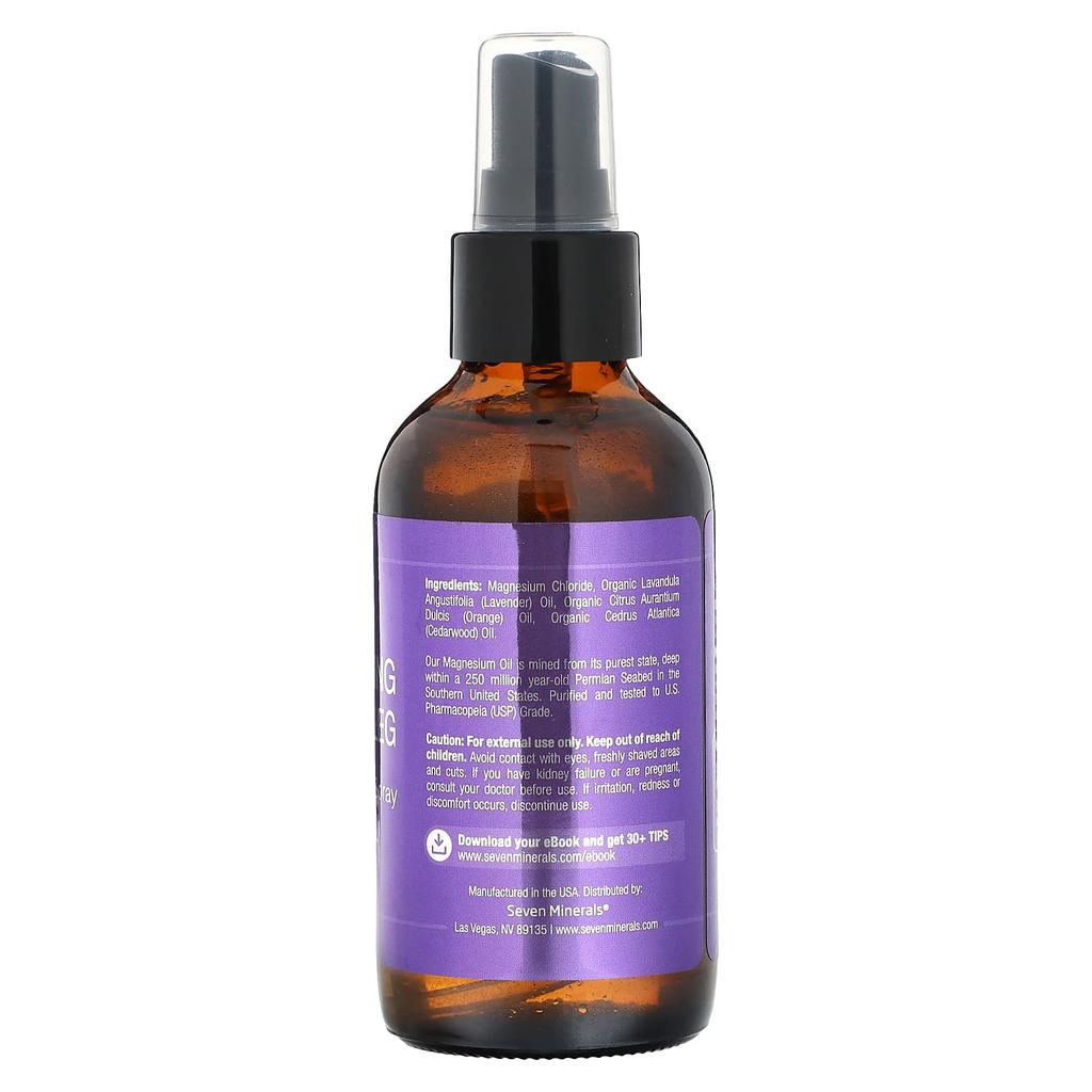 Seven Minerals Comfort Leg Magnesium Oil Spray, 4 Fl Oz (118 Ml)