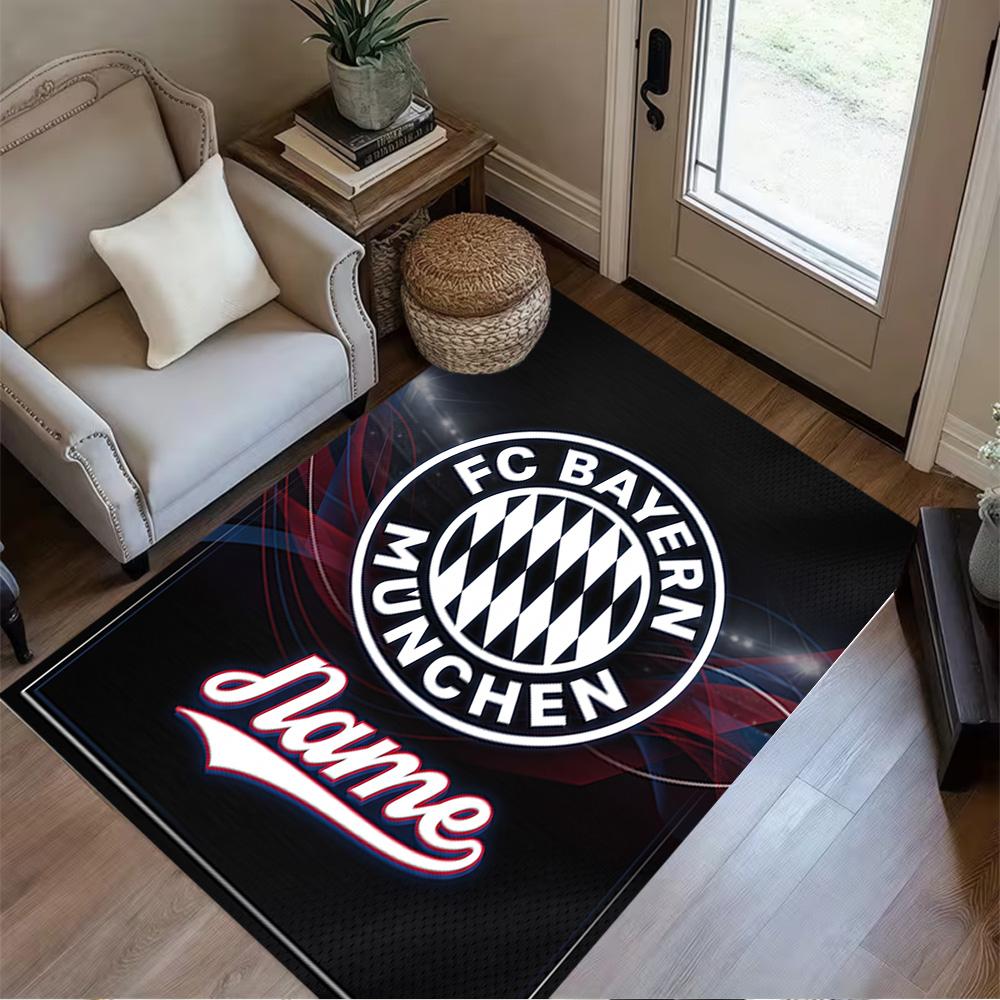 Bayern Munich Soccer Match Floor Mat Suitable for Hallway Foyer Dining Room Game Room Anti-slip Rug Decorate Offices Birthday/Christmas Gift