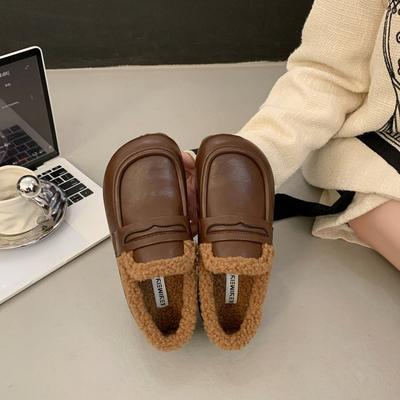 Женские офисные женские неглубокие зимние сапоги на плоской подошве, новые трендовые короткие плюшевые теплые женские туфли, зимние повседневные удобные прогулочные сапоги