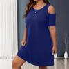 Весенне-летние платья с короткими рукавами и открытыми плечами однотонные женские