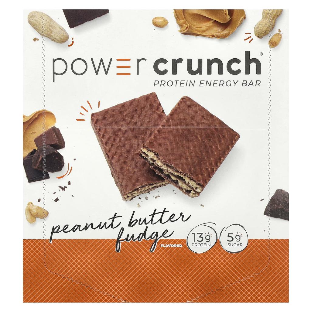 BNRG Power Crunch® Protein Energy Bars, Peanut Butter Fudge, 12 Bars, 1.4 Oz (40 G) Each
