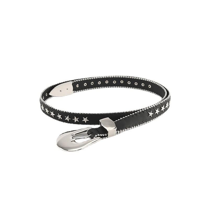 Trendy Womens Faux Leather Belt With Water Diamond Embellishments For Jeans And Lounge Wear