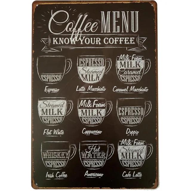 Винтажная металлическая жестяная табличка Drink Coffee Настенная декоративная табличка для мужской пещеры Домашнего кафе Сада Клуба Бара Ретро Железный художественный постер